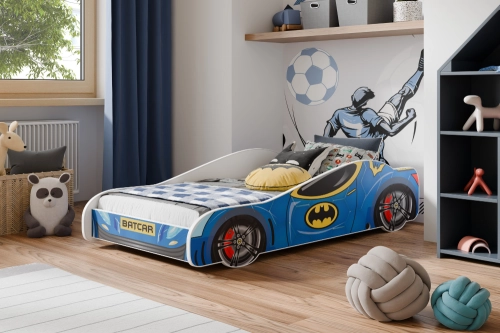 Bērnu gulta Batcar 160x80 ar matraci Blue