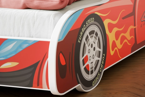 Bērnu gulta Car II ar matraci 165x84x49 cm, automašīna 4x4