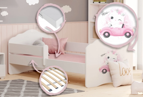Детская кровать FALA с защитным бортиком 160x80 Cat