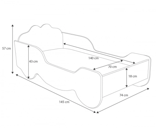 Детская кровать Karetta с матрасом 165x84x49 см, Принцесса
