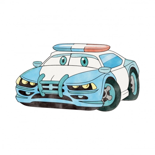 Детская кровать LUK 140x70 с бортиком и матрасом Police