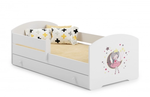 Bērnu gulta LUK 140x70 ar atvilktni un matraci Sleeping princess