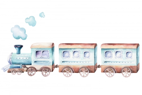 Детская кровать LUK 160x80 с бортиками Train