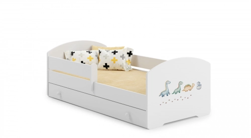 Детская кровать LUK с ящиком и матрасом 160x80 Dinosaurs