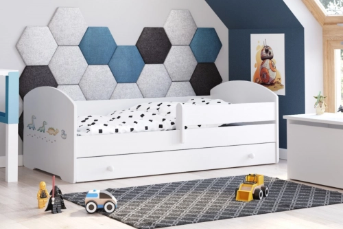 Bērnu gulta LUK ar atvilktni un matraci 160x80 Dinosaurs