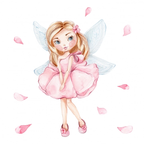 Детская кровать LUK с ящиком и матрасом 160x80 Girl with wings