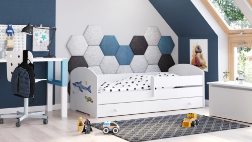 Детская кровать LUK с ящиком и матрасом 160x80 Shark