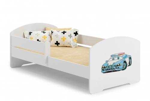 Детская кровать Luk с матрасом и защитным бортиком 164 см x 85 см x 63 см Police