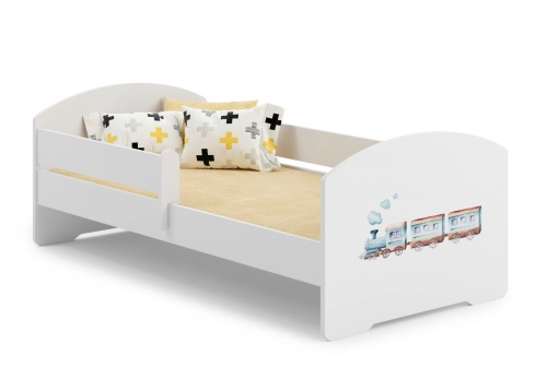 Детская кровать Luk с матрасом и защитным бортиком 164 см x 85 см x 63 см Train