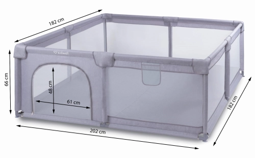 Bērnu manēža Kidwell FANKO Gray 180x200