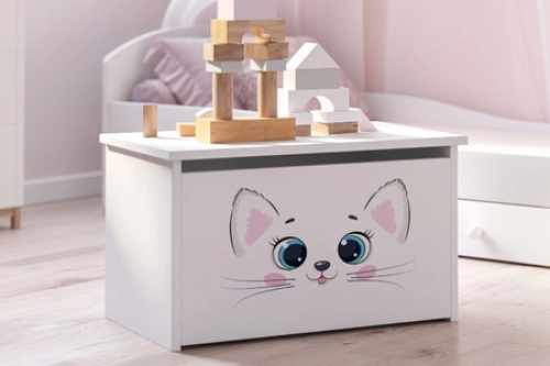 Bērnu rotaļlietu kaste DARIA Pink cat