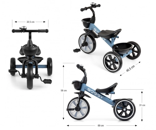 Bērnu trīsritenis Milly Mally Bobby Denim