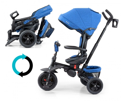 Bērnu trīsritenis Milly Mally Stanley Rubber Navy-Black