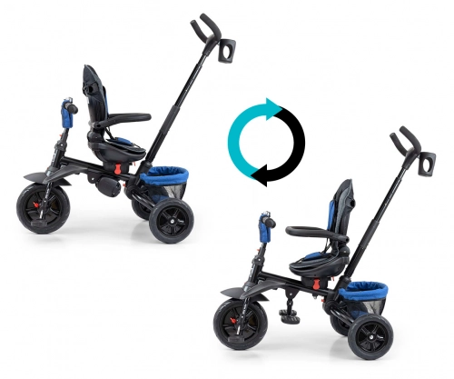 Bērnu trīsritenis Milly Mally Stanley Rubber Navy-Black