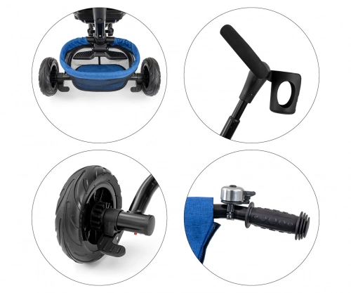 Bērnu trīsritenis Milly Mally Stanley Rubber Navy-Black