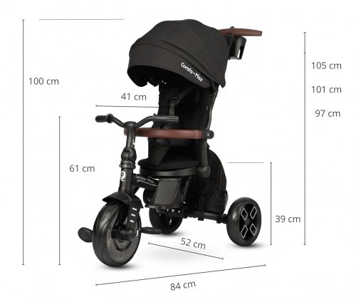 Bērnu trīsritenis Qplay Comfo Max Black