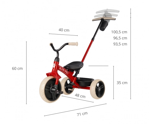 Bērnu trīsritenis Qplay Elite Pro Red