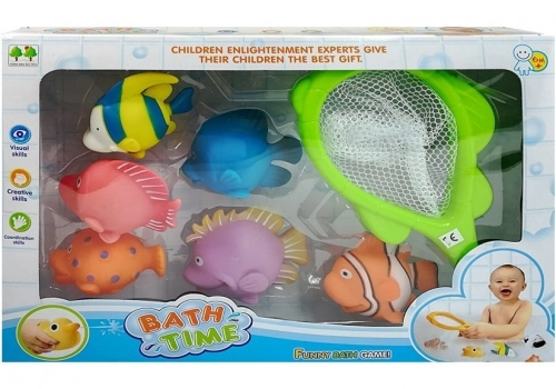 Big Set of Toy Fish For Bathing + Strainer