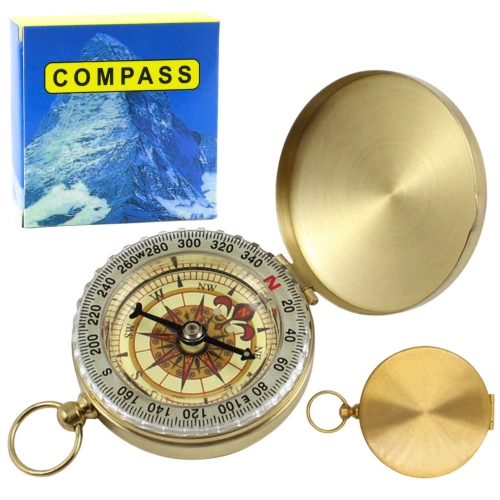 Brass Tourist Compass with Luminous Pointers Gold