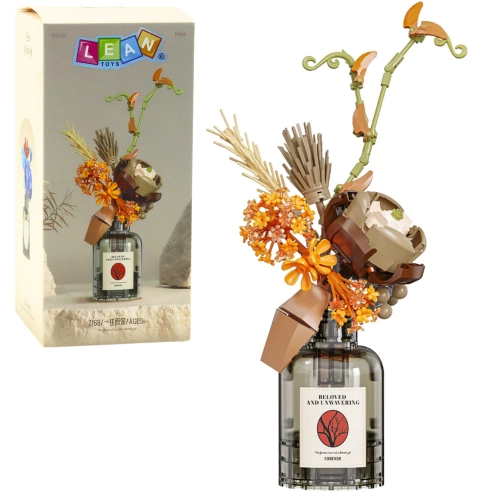Building Blocks Autumn Bouquet of Flowers in a Vase Beige and Brown 362pcs