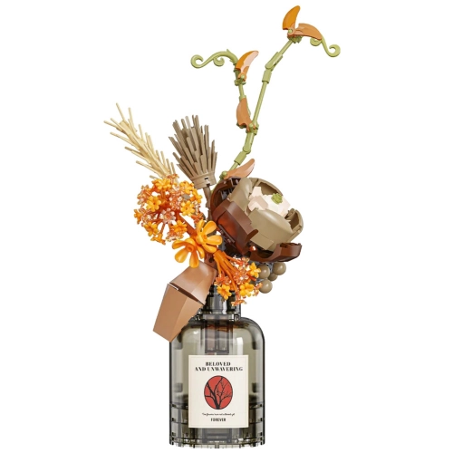 Building Blocks Autumn Bouquet of Flowers in a Vase Beige and Brown 362pcs