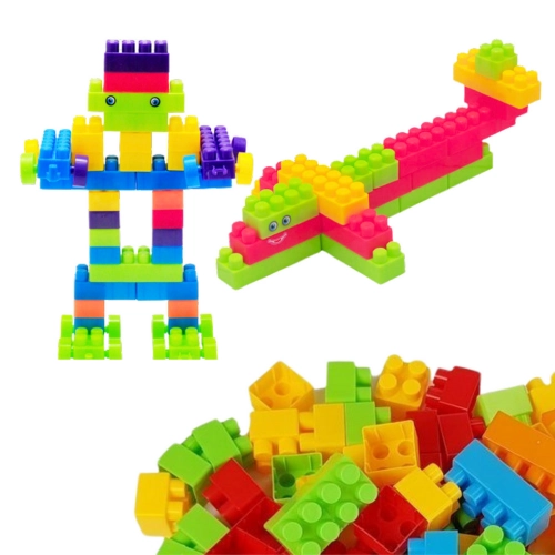 BUILDING BLOCKS IN EDUCATIONAL BOX 60 ELEMENTS.