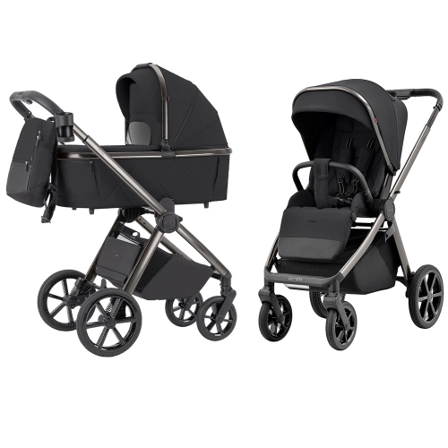 Carrello Omega 2024 2in1 Absolute Black Bērnu Ratiņi