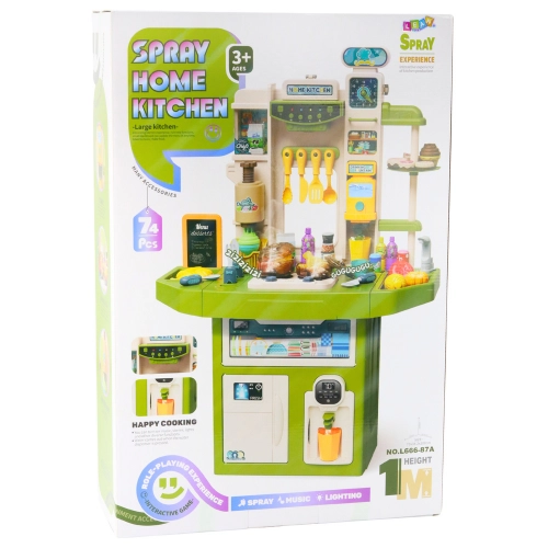 Children's Kitchen With Accessories Sink With Circulation Pair Lights Sounds 71pcs