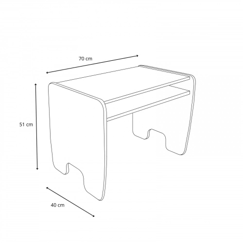 Children's Timi table and two chairs MDF colour white / oak craft gold
