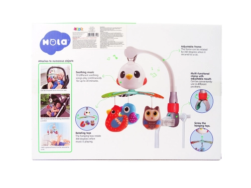 Colourful Birds Melody Carrousel for Baby's Cot and Stroller