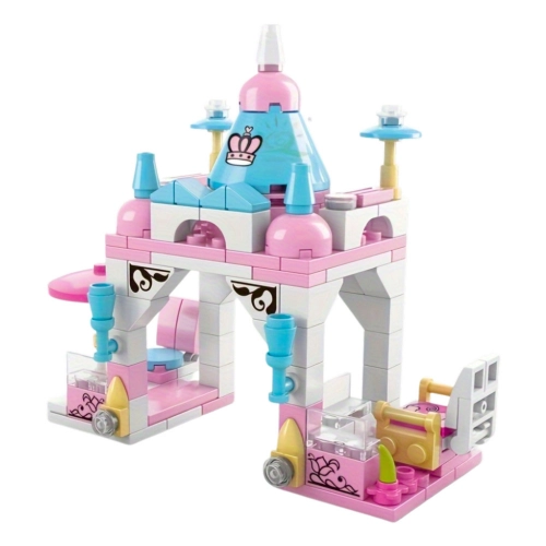 Construction Blocks Building Pink Pastel 6 in 1 131 Pieces