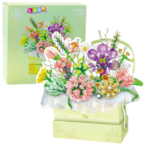 Construction Blocks Composition In Box Flower Box Green LED 750pcs.