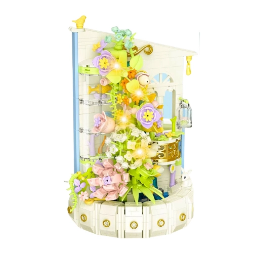 Construction Blocks Floral Composition with LED Light Tower 632 pcs.