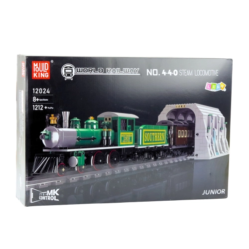 Construction Blocks Remote Controlled Steam Train RC Green 1212 pcs.