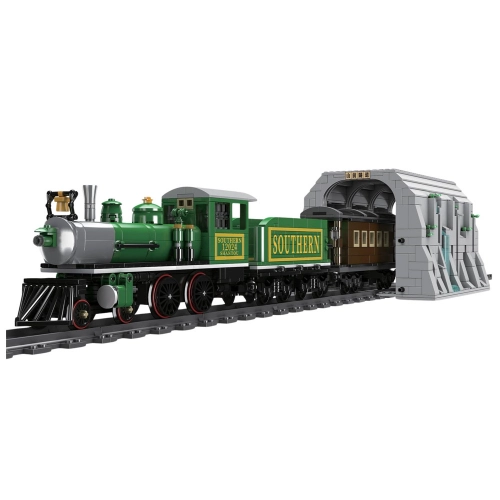 Construction Blocks Remote Controlled Steam Train RC Green 1212 pcs.