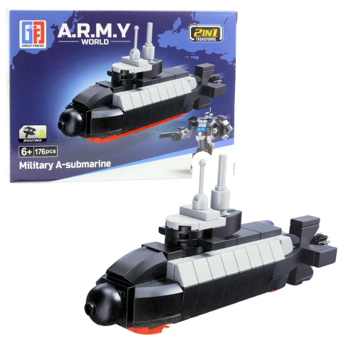 Construction Bricks Army Military Means of Transport Robot 2 in 1