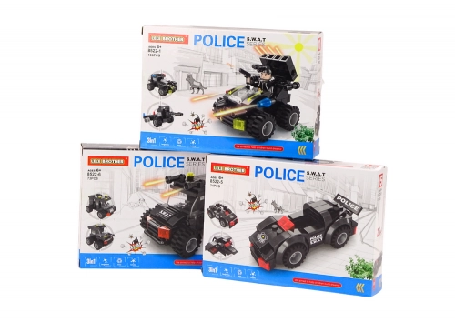 Construction Bricks Special Services Police Helicopter Boot MIX Set