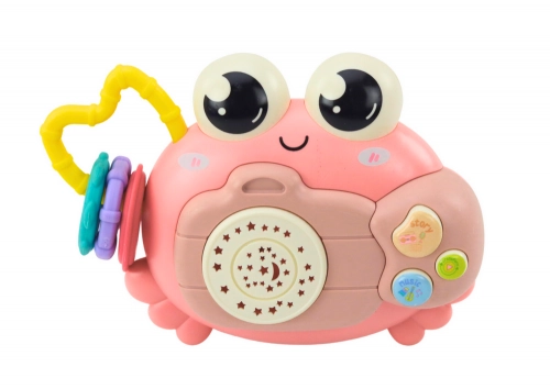 Crab Camera Rattle Battery Operated Projector Sounds Pink