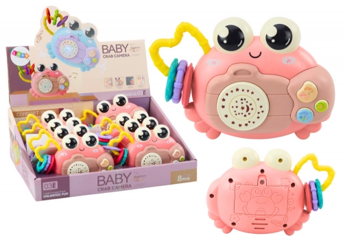 Crab Camera Rattle Battery Operated Projector Sounds Pink