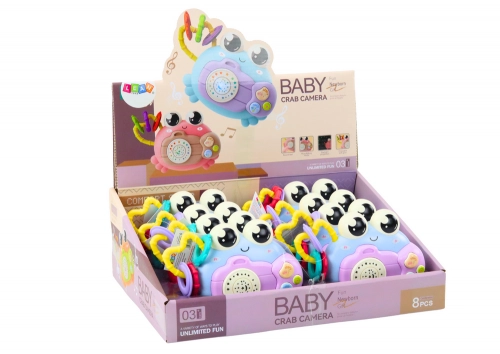 Crab Camera Rattle Projector Battery Operated Sounds Blue
