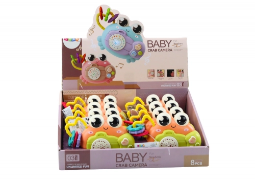 Crab Camera Rattle Projector Battery Powered Sounds Orange