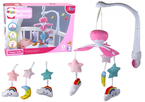 Crib Carousel Battery Operated Universal Clip Plush Pendants Pink