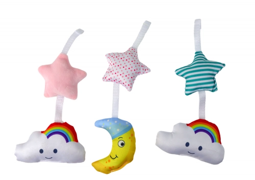 Crib Carousel Battery Operated Universal Clip Plush Pendants Pink