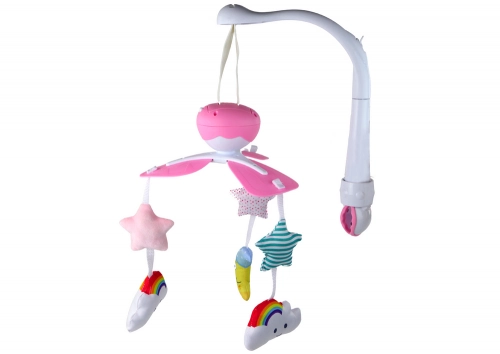 Crib Carousel Battery Operated Universal Clip Plush Pendants Pink