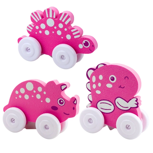 Dinosaur on Wheels EVA Foam for Toddlers Pink Blue Mix