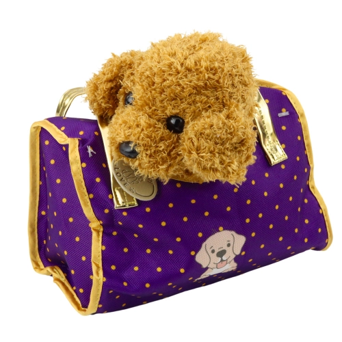 Dog in a Bag Plush Mascot Cuddly Toy Light Brown