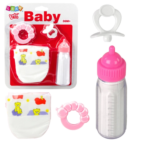 Doll Accessories Set Pacifier Bottle Diaper Rattle
