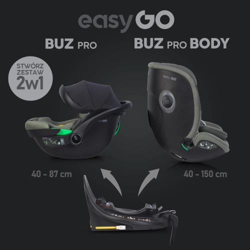 EasyGo Buz Pro Body Greener Bērnu autosēdeklis 0-36 kg