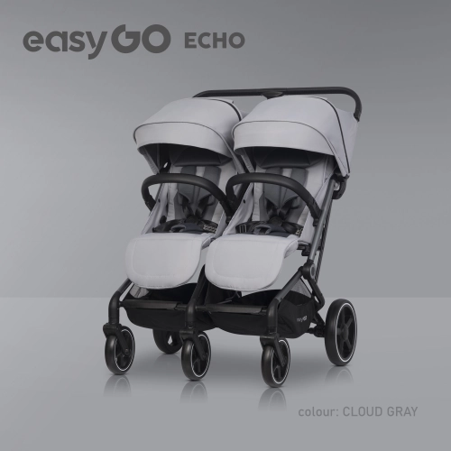 EasyGo Echo Cloudy Gray Dvīņu rati
