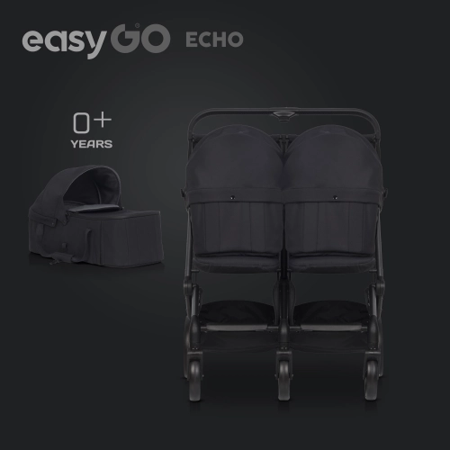 EasyGo Echo Ebony Black Dvīņu rati